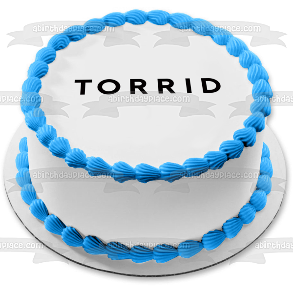 Imagen comestible para decoración de tarta con logotipo tórrido en negro ABPID01492 