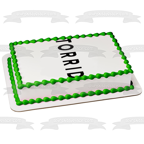 Imagen comestible para decoración de tarta con logotipo tórrido en negro ABPID01492 