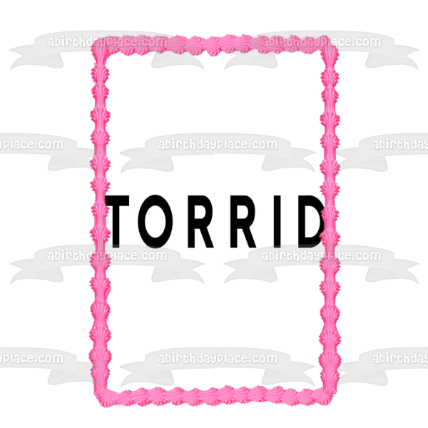 Imagen comestible para decoración de tarta con logotipo tórrido en negro ABPID01492 