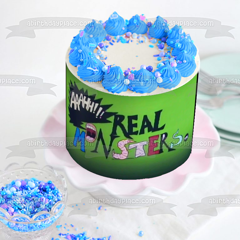 ¡¡¡Aaah!!! Imagen comestible para decoración de tarta con el logotipo de Real Monsters ABPID01471 