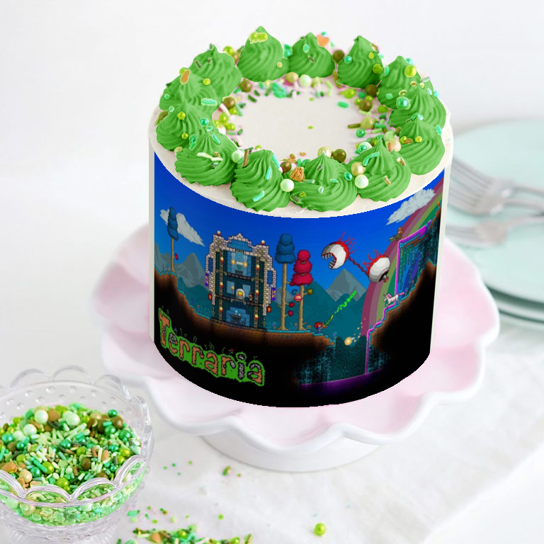 Decoración comestible para tarta con ojo mordedor del mundo de Terraria, imagen ABPID01499 