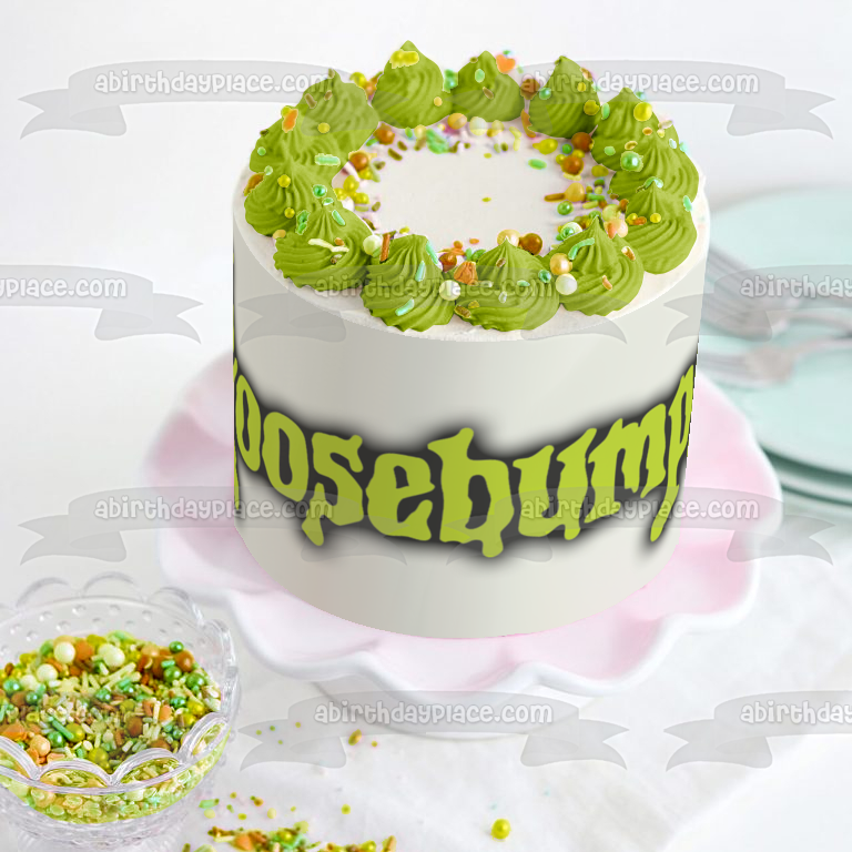 Imagen comestible para decoración de tarta con el logotipo de Goosebumps ABPID01500 