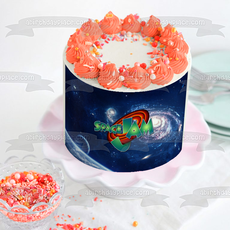 Imagen comestible para tarta con diseño de estrella y planeta galaxia de Space Jam ABPID01611 