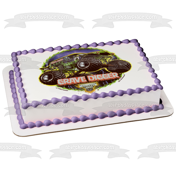 Imagen comestible para tarta de Grave Digger Monster Jam Monster Truck ABPID01592 