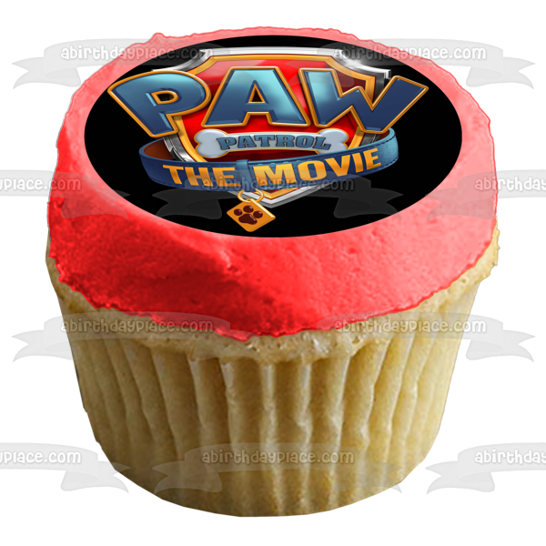 Paw Patrol: The Movie Logo Fondo negro Imagen comestible para decoración de tarta ABPID54629 