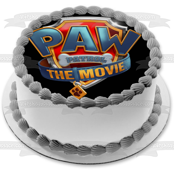 Paw Patrol: The Movie Logo Fondo negro Imagen comestible para decoración de tarta ABPID54629 