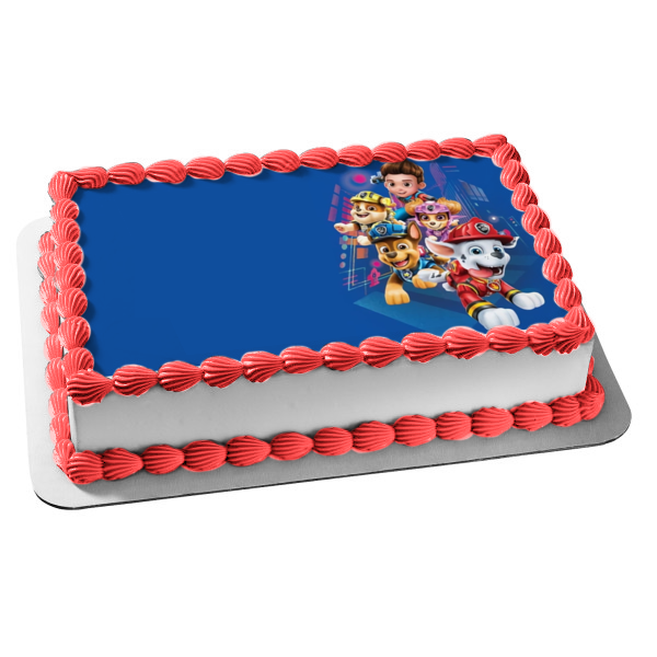 Paw Patrol: The Movie Ryder Rubble Skye Marshall Chase Personalize Edible Cake Topper Image ABPID54622