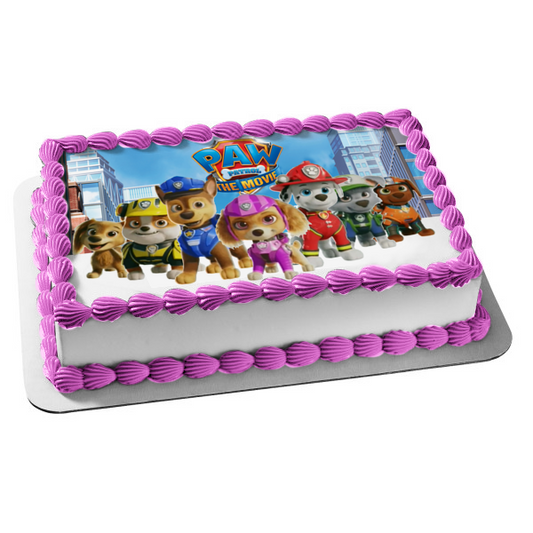 Paw Patrol: The Movie Liberty Rubble Chase Skye Marshall Zuma Rocky Edible Cake Topper Image ABPID54630