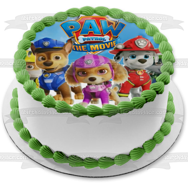 Paw Patrol: La película Liberty Rubble Chase Skye Marshall Zuma Rocky Decoración comestible para tarta Imagen ABPID54630 