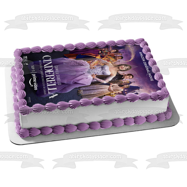 Póster de la película musical de Cenicienta, Príncipe Robert, Rey Rowan, Reina Beatriz, Hada Madrina, decoración comestible para tarta, imagen ABPID54720 