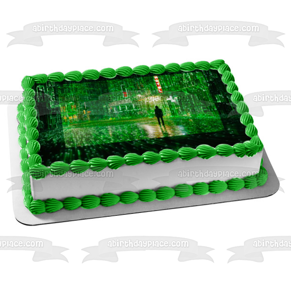 Imagen de decoración comestible para tarta neo Matrix Resurrections ABPID54725 