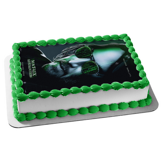 The Matrix Resurrections Movie Poster Neo Edible Cake Topper Image ABPID54728