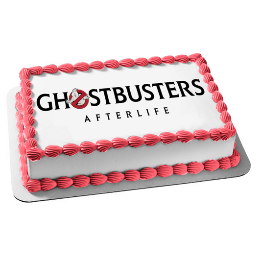 Ghostbusters: Afterlife Logo with Mooglie and a White Background Edible Cake Topper Image ABPID54663