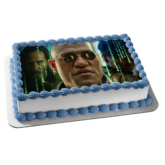 The Matrix Resurrections Neo Morpheus Edible Cake Topper Image ABPID54730