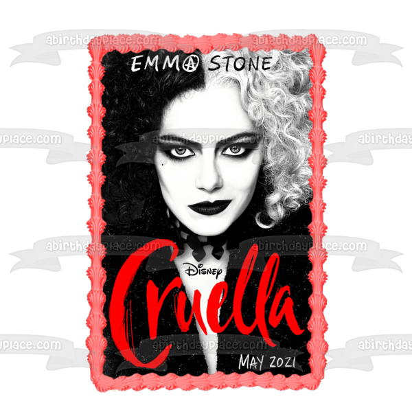 Póster de la película Cruella, decoración comestible para tarta, imagen ABPID54671 