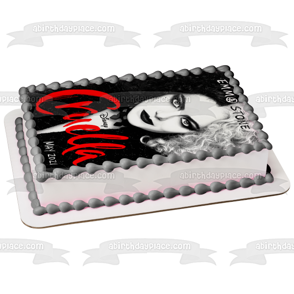 Póster de la película Cruella, decoración comestible para tarta, imagen ABPID54671 