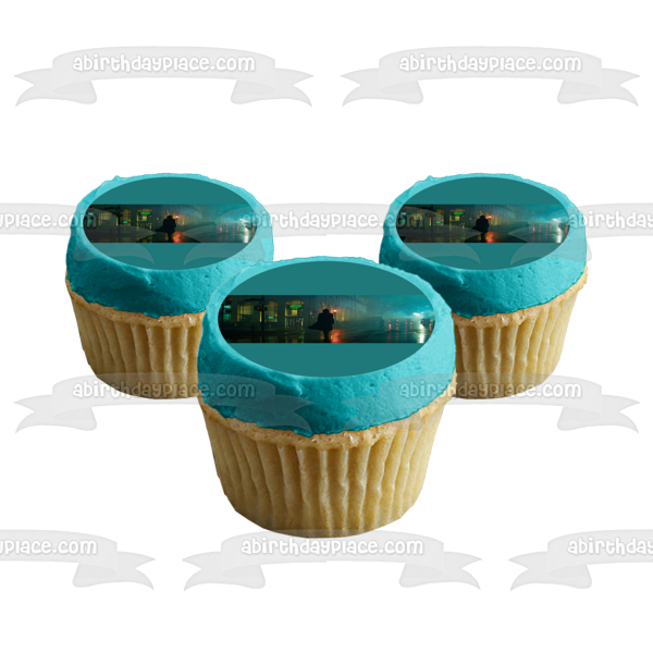 The Matrix Resurrections Neo Walking In the Rain Edible Cake Topper Image ABPID54732