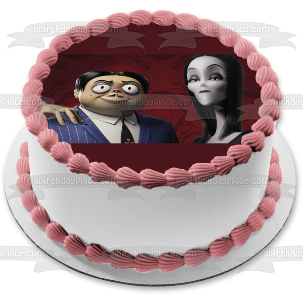 Decoración comestible para tarta de La familia Addams 2 Gomez Morticia ABPID54691 