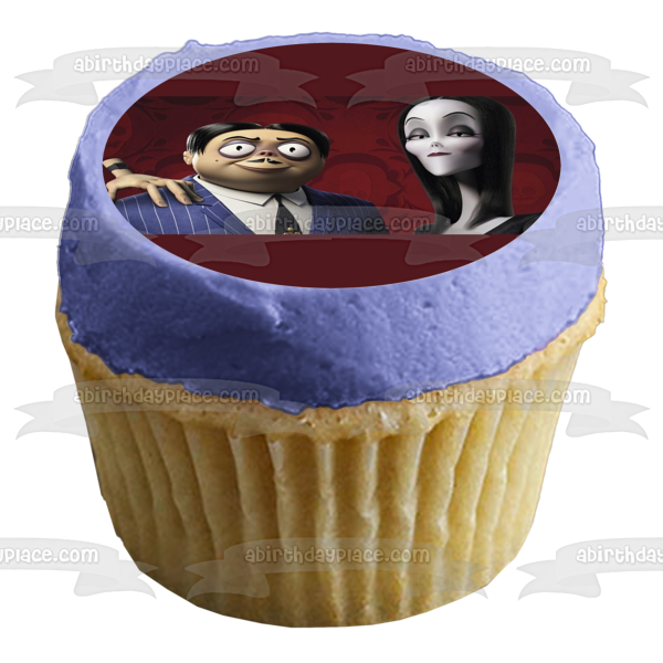 Decoración comestible para tarta de La familia Addams 2 Gomez Morticia ABPID54691 