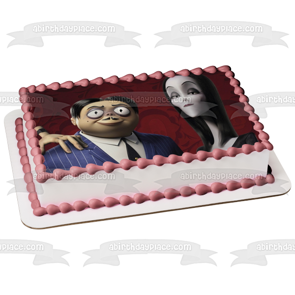 Decoración comestible para tarta de La familia Addams 2 Gomez Morticia ABPID54691 