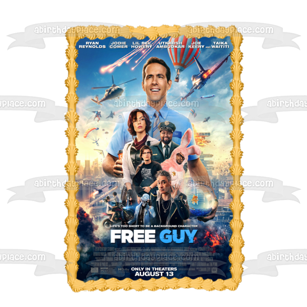 Free Guy - Póster de la película Molotov Girl Keys Antoine, decoración comestible para tarta, imagen ABPID54757 