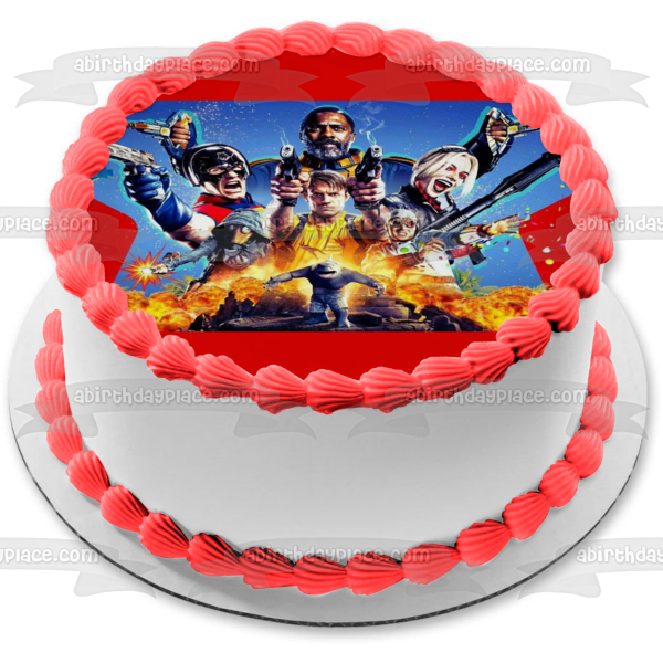 Decoración comestible para tarta con diseño de Harley Quinn Javelin de The Suicide Squad Bloodsport ABPID54761 