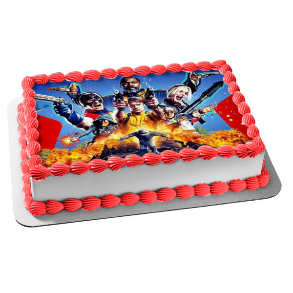 The Suicide Squad Bloodsport Harley Quinn Javelin Edible Cake Topper Image ABPID54761