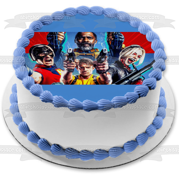 The Suicide Squad Bloodsport Javelin Harley Quinn Edible Cake Topper Image ABPID54762