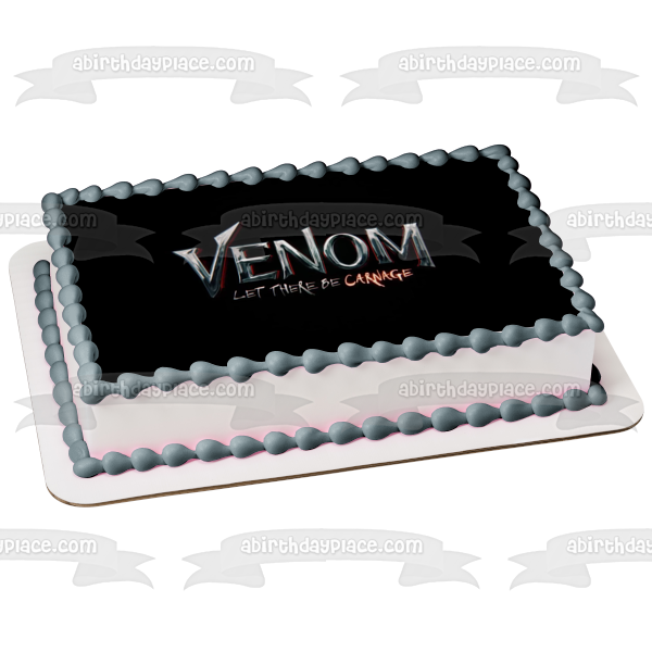 Venom: Let There Be Carnage Logo sobre fondo negro Imagen comestible para decoración de tarta ABPID54683 