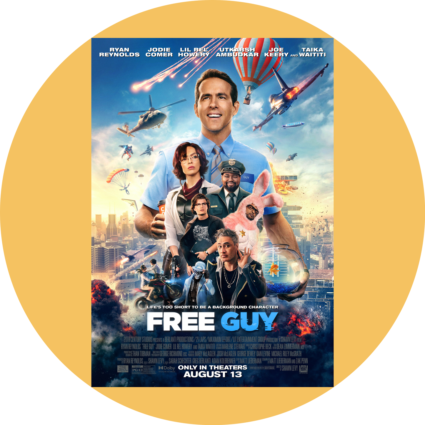 Free Guy - Póster de la película Molotov Girl Keys Antoine, decoración comestible para tarta, imagen ABPID54757 