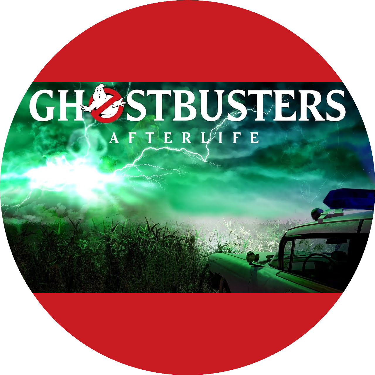 Ghostbusters; Afterlife Ecto-1 In a Lightning Storm Edible Cake Topper Image ABPID54658