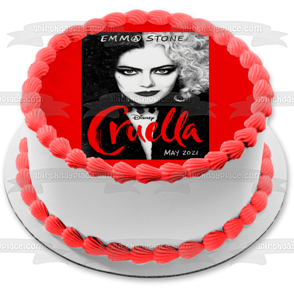 Póster de la película Cruella, decoración comestible para tarta, imagen ABPID54671 