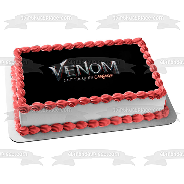 Venom: Let There Be Carnage Logo sobre fondo negro Imagen comestible para decoración de tarta ABPID54683 