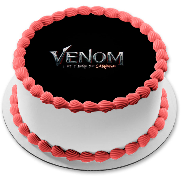 Venom: Let There Be Carnage Logo on a Black Background Edible Cake Topper Image ABPID54683