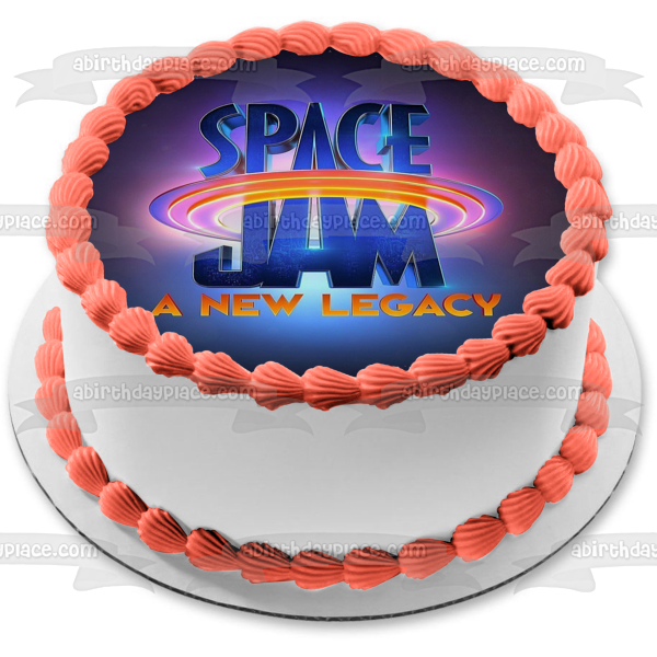 Imagen de decoración comestible para tarta con el logotipo de Space Jam: A New Legacy ABPID54861 