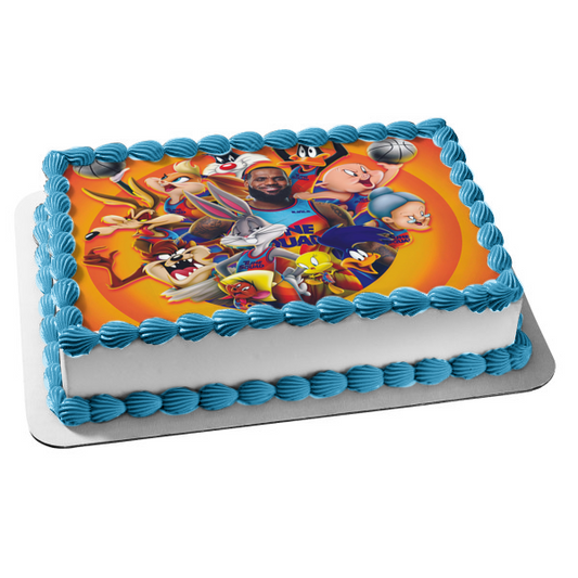 Space Jam: A New Legacy Daffy Duck the Tasmanian Devil Tweety Bird Edible Cake Topper Image ABPID54864