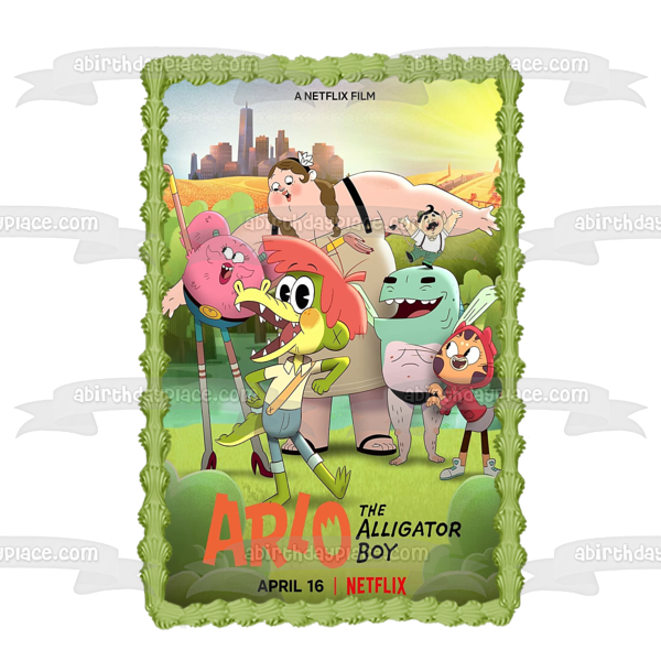 Arlo the Alligator Boy Movie Poster Furlecia Alia Bertie Teeny Tiny Tony Edible Cake Topper Image ABPID54872