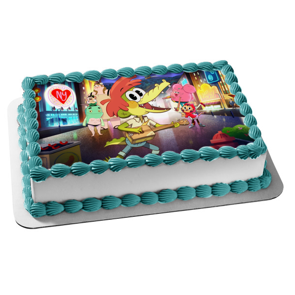 Arlo the Alligator Boy Playing Guitar Furlecia Alia Edible Cake Topper Image ABPID54875