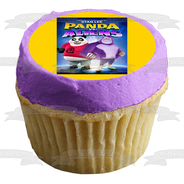 Panda Vs. Aliens Pandy Bruno Movie Poster Edible Cake Topper Image ABPID54887