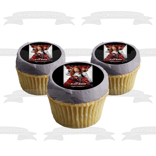 Black Widow Movie Poster White Widow Red Guardian Iron Maiden Edible Cake Topper Image ABPID54831