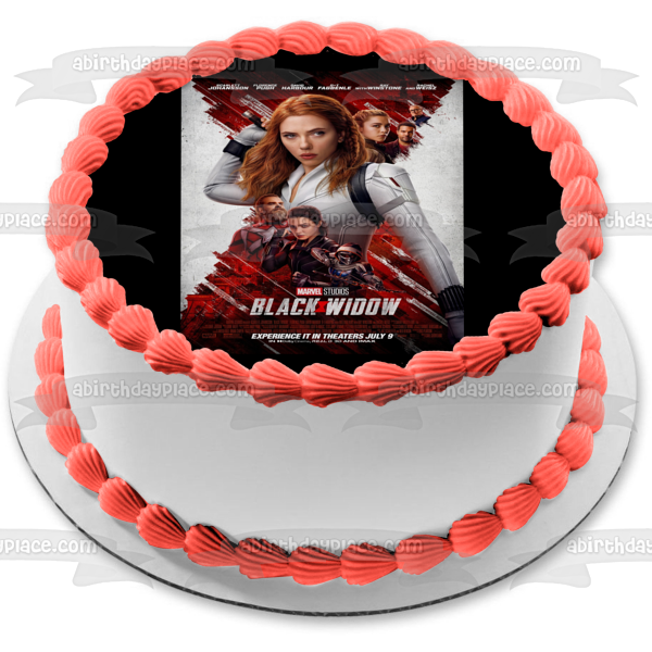 Black Widow Movie Poster White Widow Red Guardian Iron Maiden Edible Cake Topper Image ABPID54831