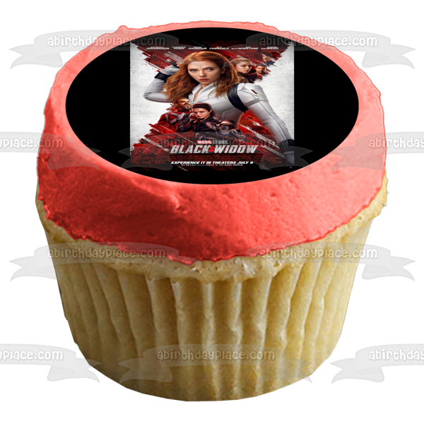 Black Widow Movie Poster White Widow Red Guardian Iron Maiden Edible Cake Topper Image ABPID54831