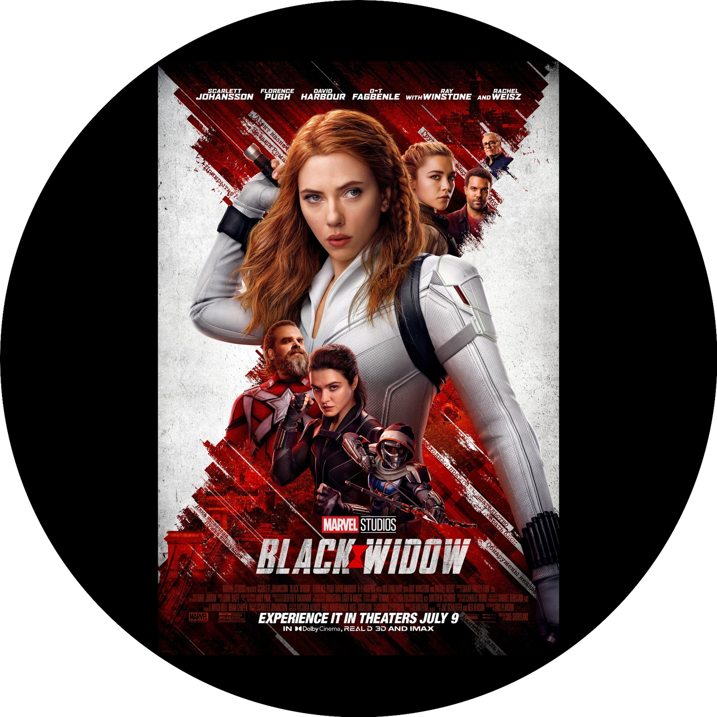 Black Widow Movie Poster White Widow Red Guardian Iron Maiden Edible Cake Topper Image ABPID54831