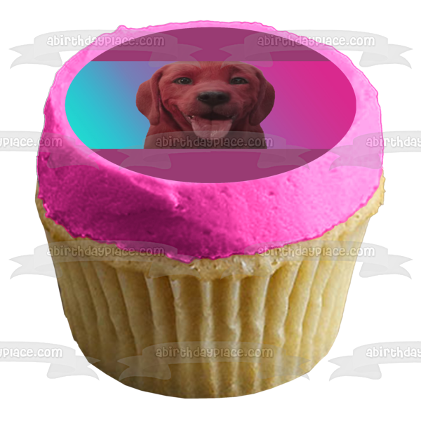 Clifford the Big Red Dog with a Tie Dye Background Edible Cake Topper Image ABPID54904