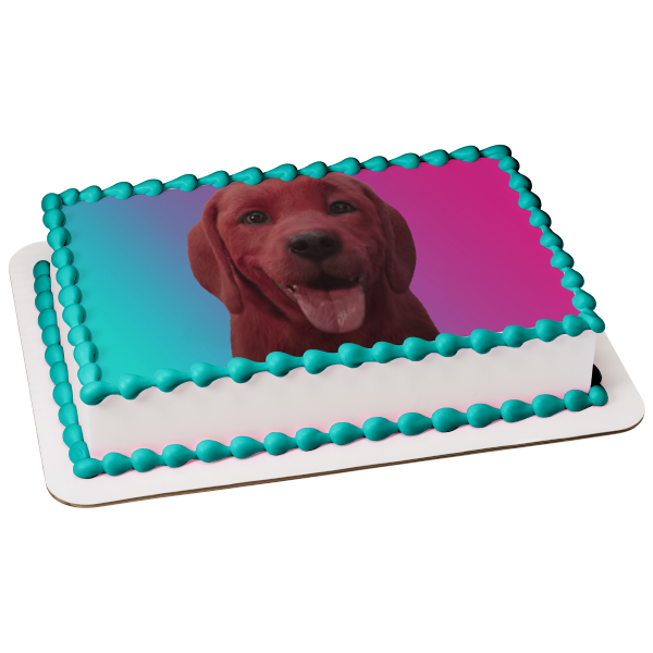 Clifford the Big Red Dog with a Tie Dye Background Edible Cake Topper Image ABPID54904