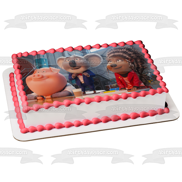 Adorno comestible para tarta Sing 2 Buster Moon Ash Norman Imagen ABPID54945 