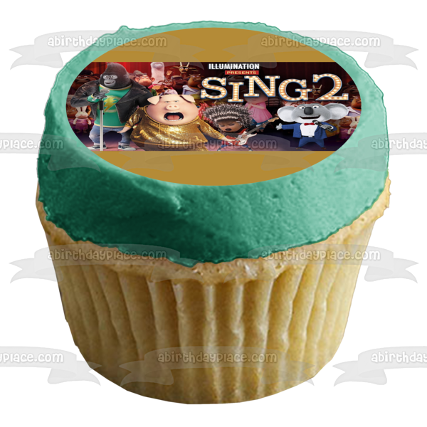 Sing 2 Norman Buster Moon Ash Johnny - Decoración comestible para tarta, imagen ABPID54944 