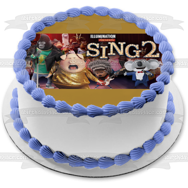 Sing 2 Norman Buster Moon Ash Johnny - Decoración comestible para tarta, imagen ABPID54944 