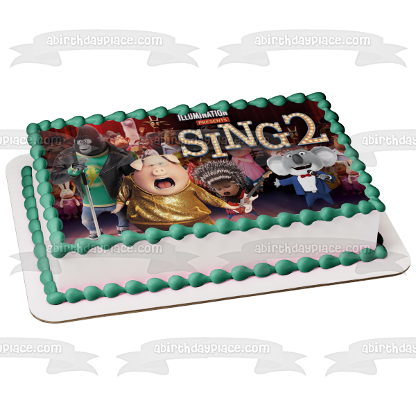 Sing 2 Norman Buster Moon Ash Johnny - Decoración comestible para tarta, imagen ABPID54944 