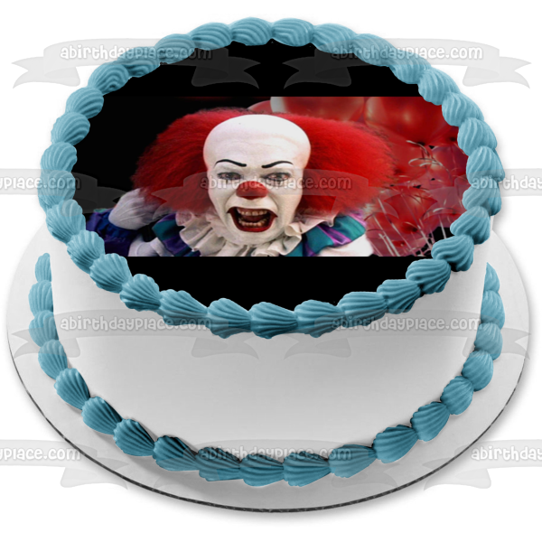 It with Balloons Edible Cake Topper Image ABPID54971